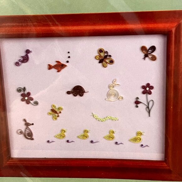 Vintage Craft Kit Beginner Quilling Paper Filigree Petty Point Pretty Posies and - Picture 3 of 10